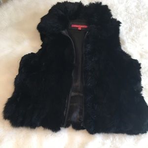 Black Rabbit Fur Vest